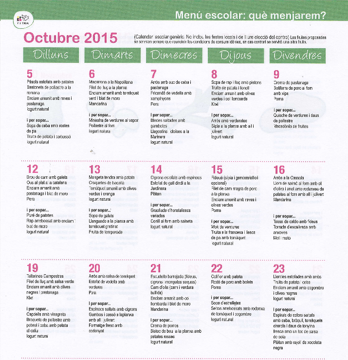 menu octubre