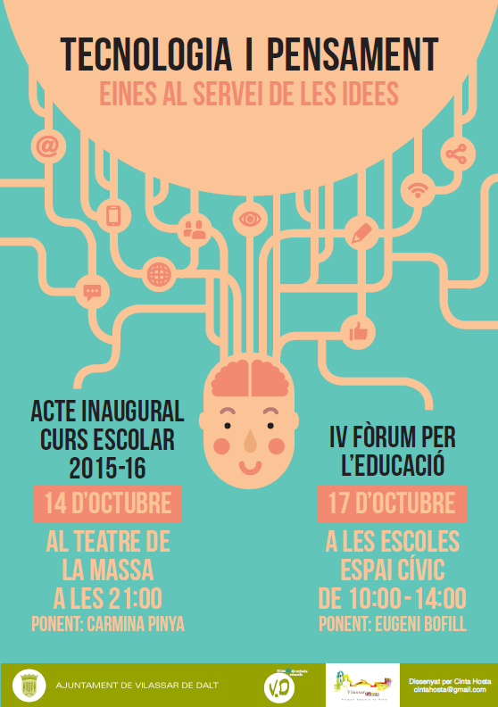 Aquest dimecres es fa l'acte inaugural del curs 2015-16, i dissabte, el IV fòrum educatiu de Vilassar de Dalt